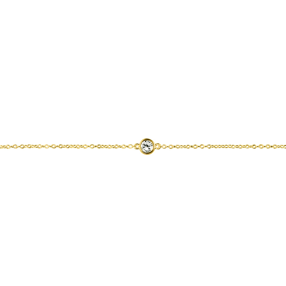 Sterling silver bracelet with bezel set CZ