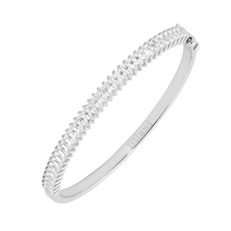 Silver Baguette Stone Bangle