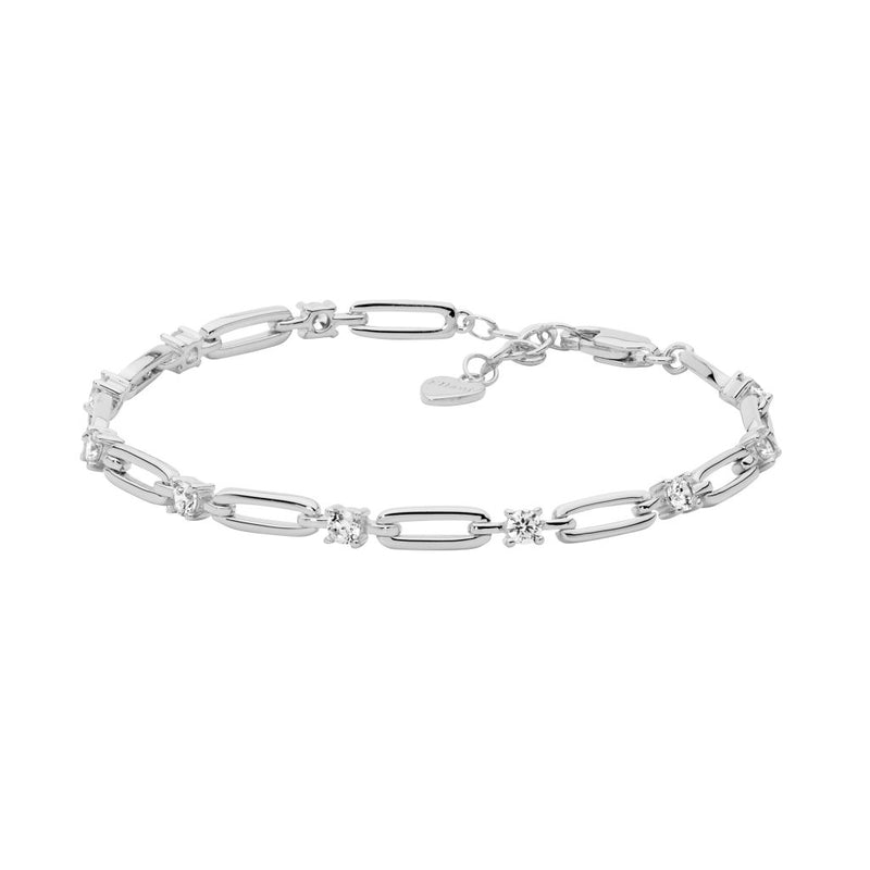 Silver open bar bracelet with Cubic Zirconias- 3 Colours