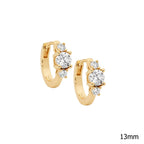Sterling Silver 13mm Hoop CZ Earrings