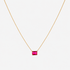 Sterling Silver Yellow Gold-Plated Emerald Cut Stone Pendants