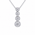 Sterling Silver Graduating Bezel Set Cubic Zirconia Pendant