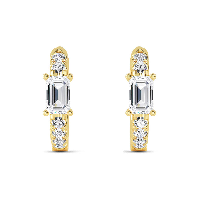 Baguette Diamond Huggie Earrings- 2 Colours