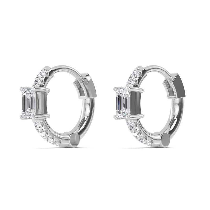 Baguette Diamond Huggie Earrings- 2 Colours