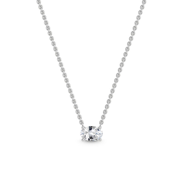 Oval diamond floating Necklace