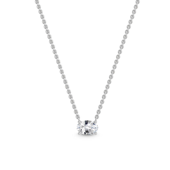 Oval diamond floating Necklace