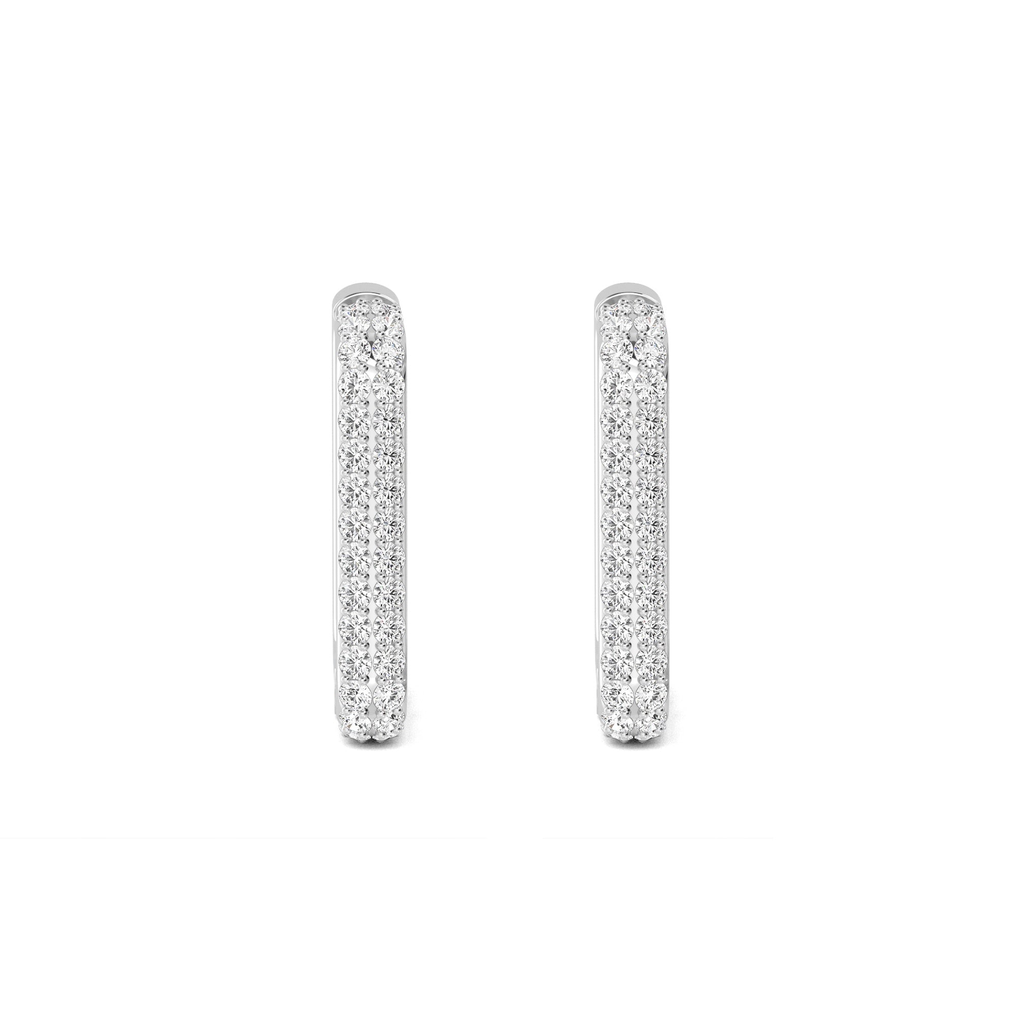 Square Diamond Hoop Earrings - 2 Colours