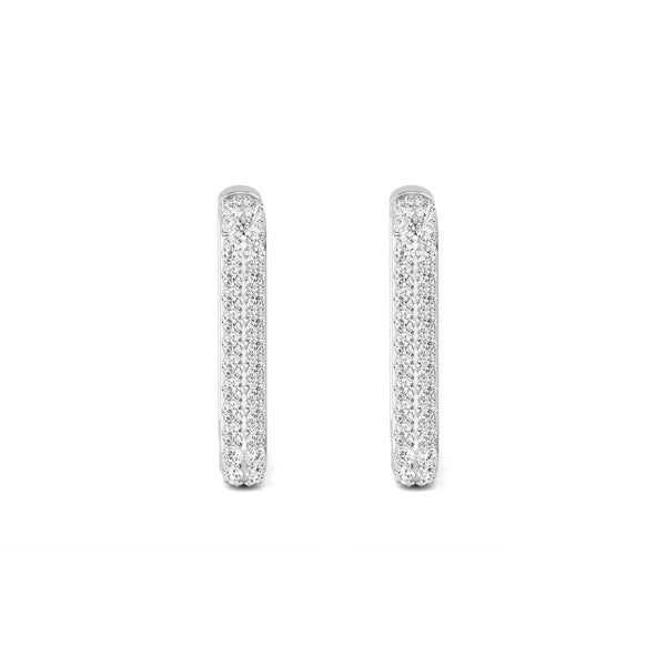 Square Diamond Hoop Earrings - 2 Colours