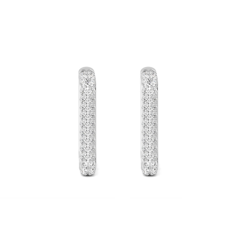 Square Diamond Hoop Earrings - 2 Colours