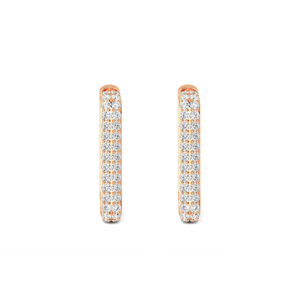 Square Diamond Hoop Earrings - 2 Colours