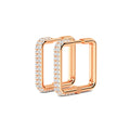 Square Diamond Hoop Earrings - 2 Colours
