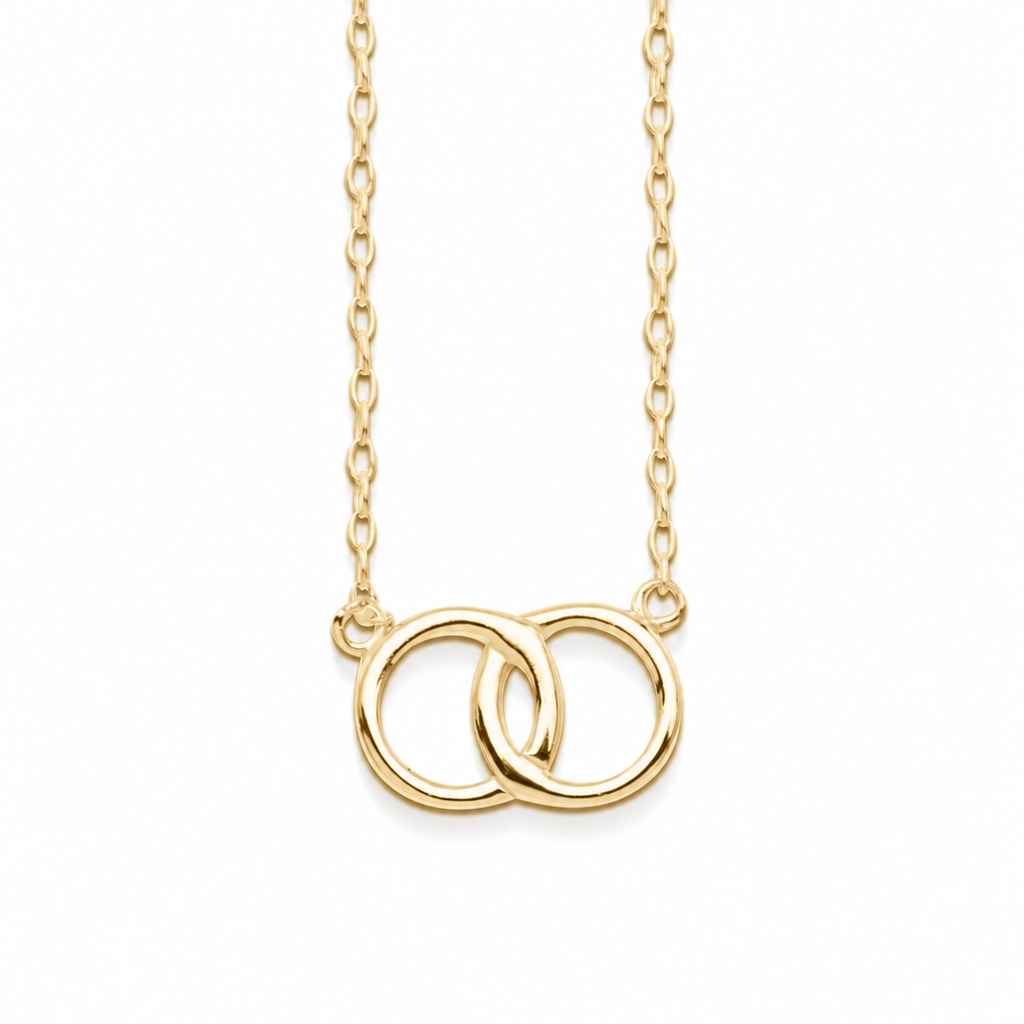 Double Joined Ring Fine Chain Necklace