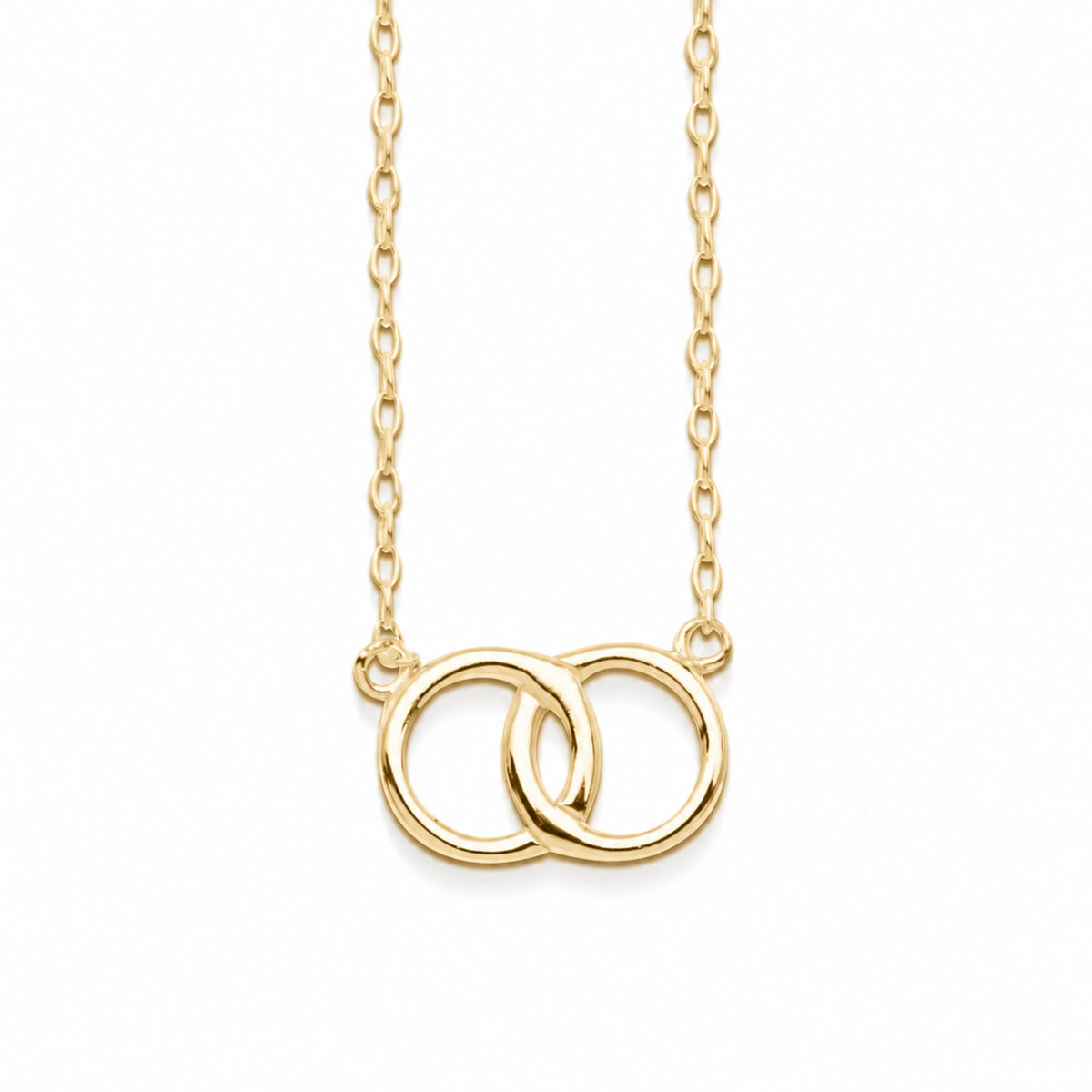 Double Joined Ring Fine Chain Necklace