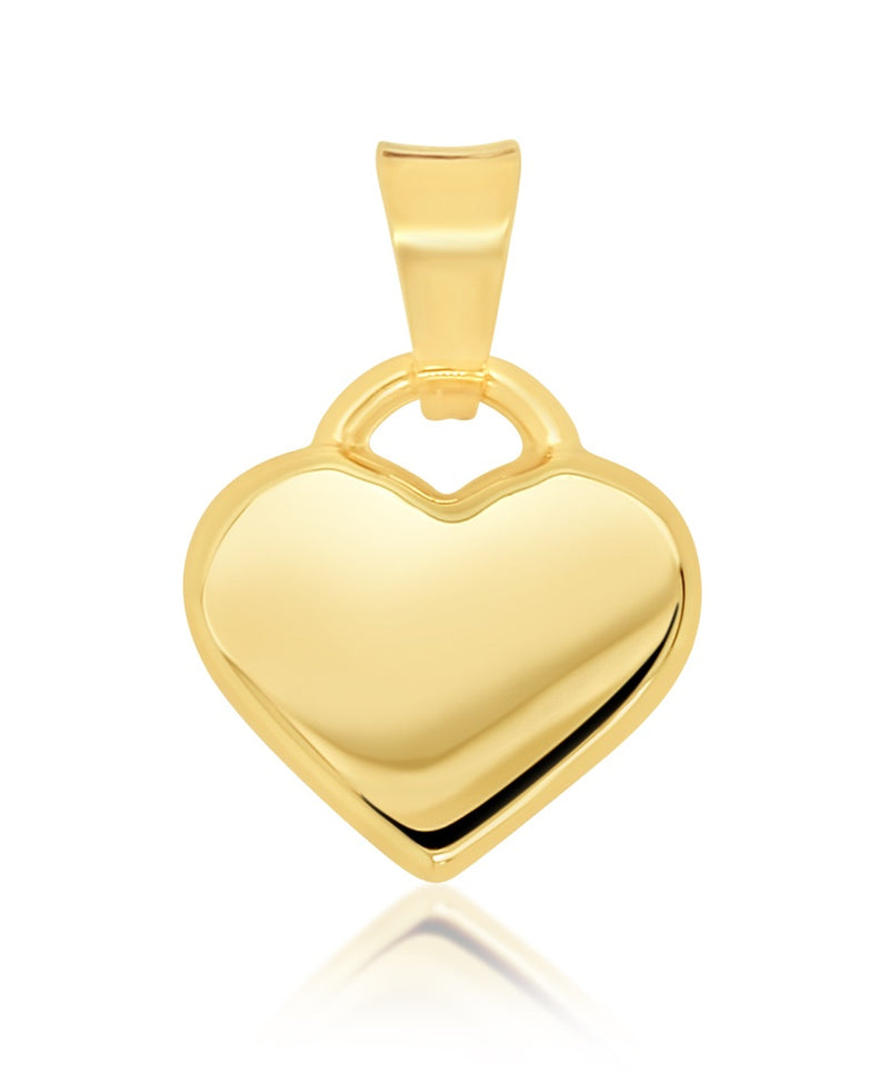 Gold mini flat heart pendant