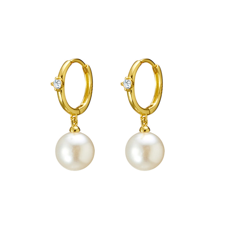 On trend Gold and Pearl Earrings