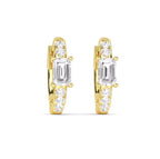 Baguette Diamond Huggie Earrings- 2 Colours