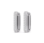 Square Diamond Hoop Earrings - 2 Colours
