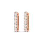 Square Diamond Hoop Earrings - 2 Colours