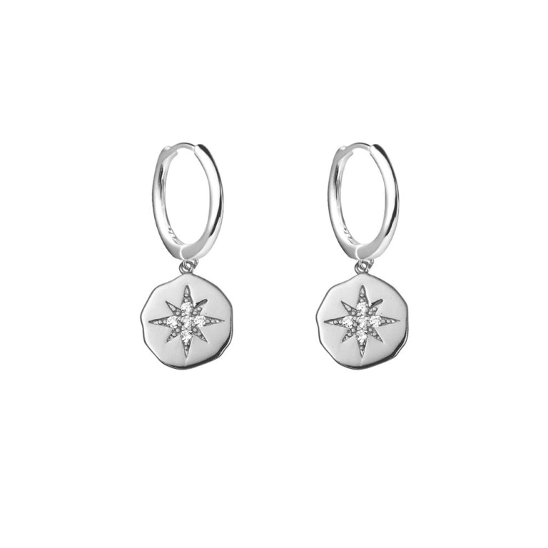 Silver huggie with CZ star