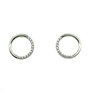 9ct Yellow Gold CZ Open Circle Studs-3 Colours
