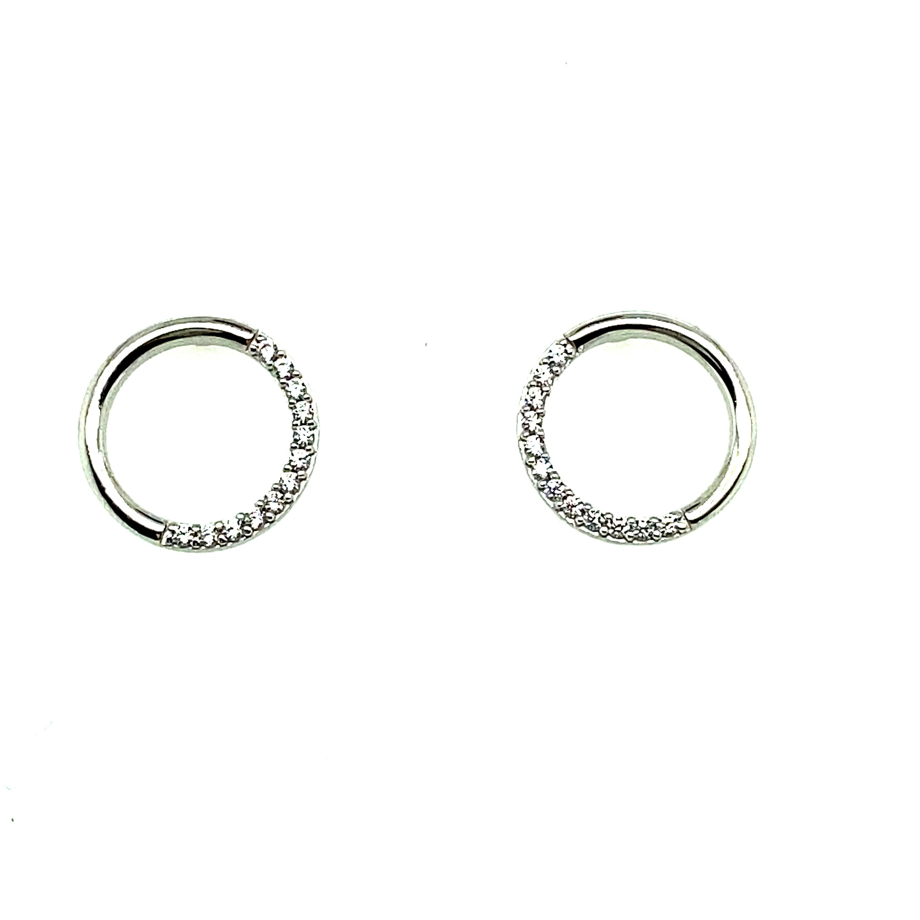 9ct Yellow Gold CZ Open Circle Studs-3 Colours