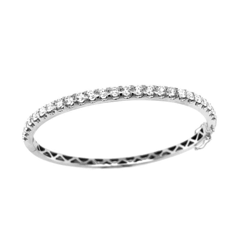 9ct White Gold Diamond Bangle