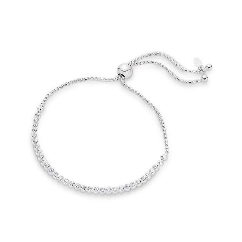 Sterling Silver CZ Slider Bracelet