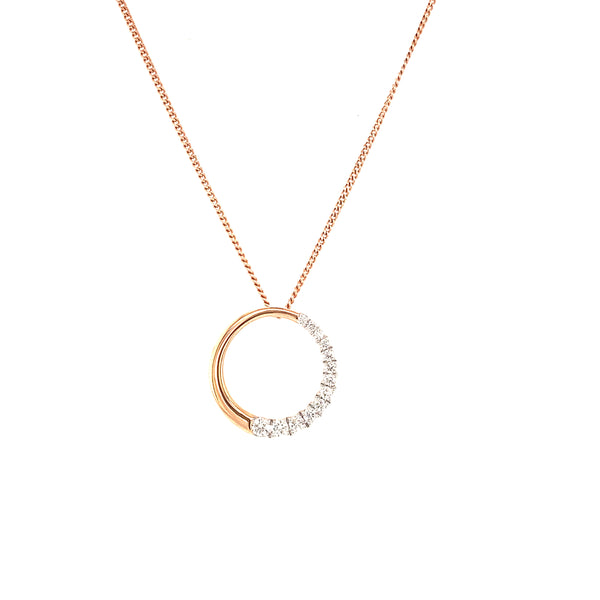 9ct Yellow Gold Graduated Circle Diamond Pendant- 3 Colours