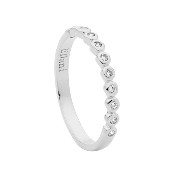 Sterling Silver Cubic Zirconia Bezel Set Ring