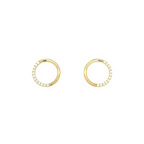 9ct Yellow Gold CZ Open Circle Studs-3 Colours