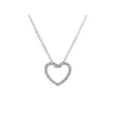 9ct White Gold Diamond Heart Shaped Pendant