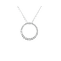9ct White Gold Diamond Claw Set Open Circle Slider Pendant