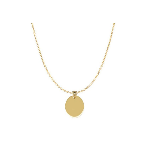 9ct Gold Oval Disc Pendant - 2 Colours