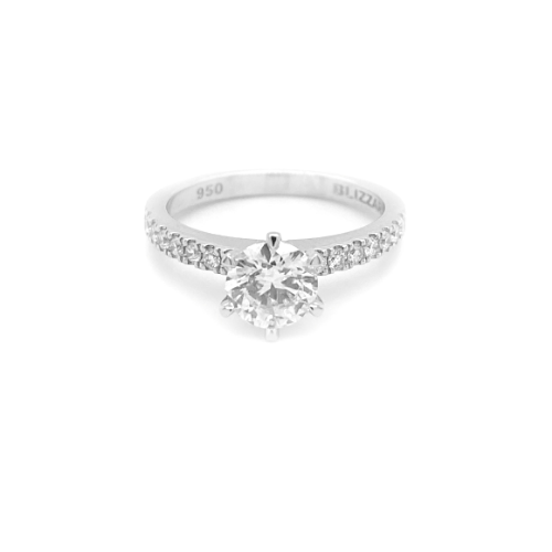 Lab Grown Diamond Solitaire with Shoulder Diamonds