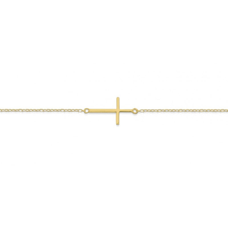 Sterling Silver Fine Cross Bracelet- 3 Colours