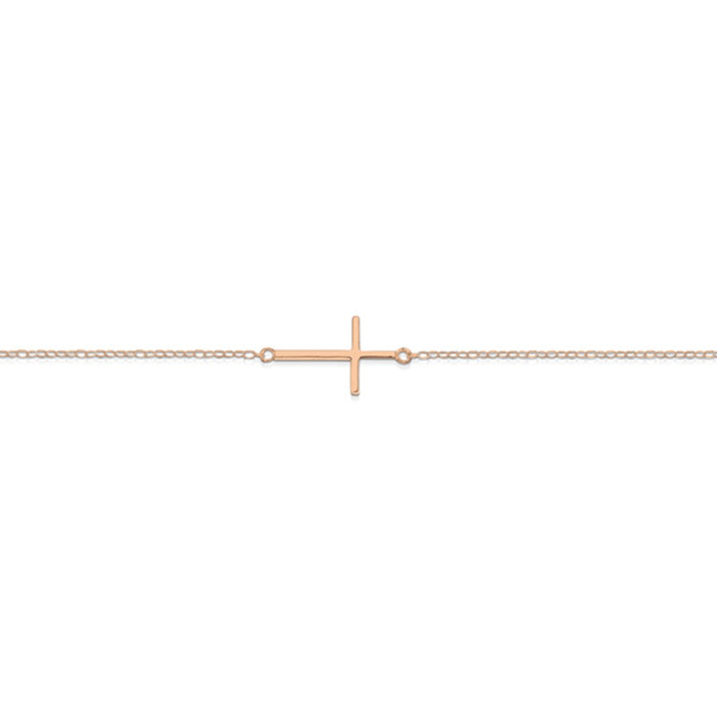 Sterling Silver Fine Cross Bracelet- 3 Colours