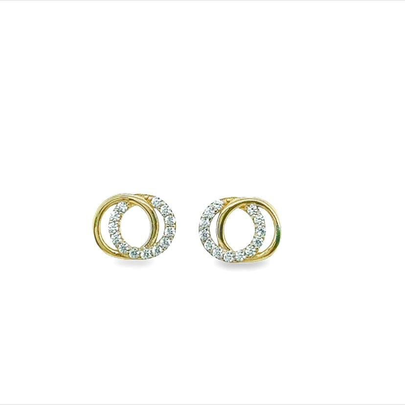9ct Yellow Gold Double Circle Earrings
