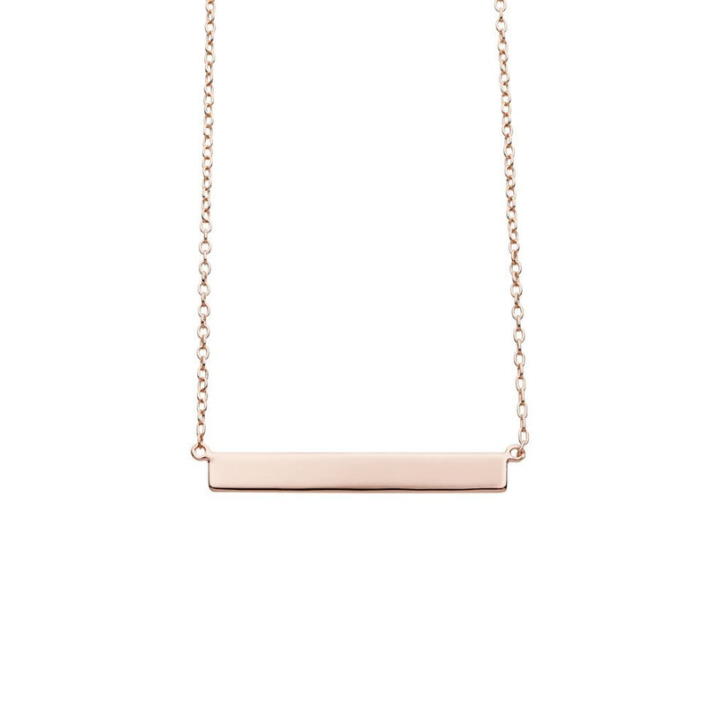 Sterling Silver Rose Gold Plate Bar Necklace-3 Colours