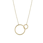 Sterling Silver Yellow Gold Plated Double Circle Necklace - 3 Colours