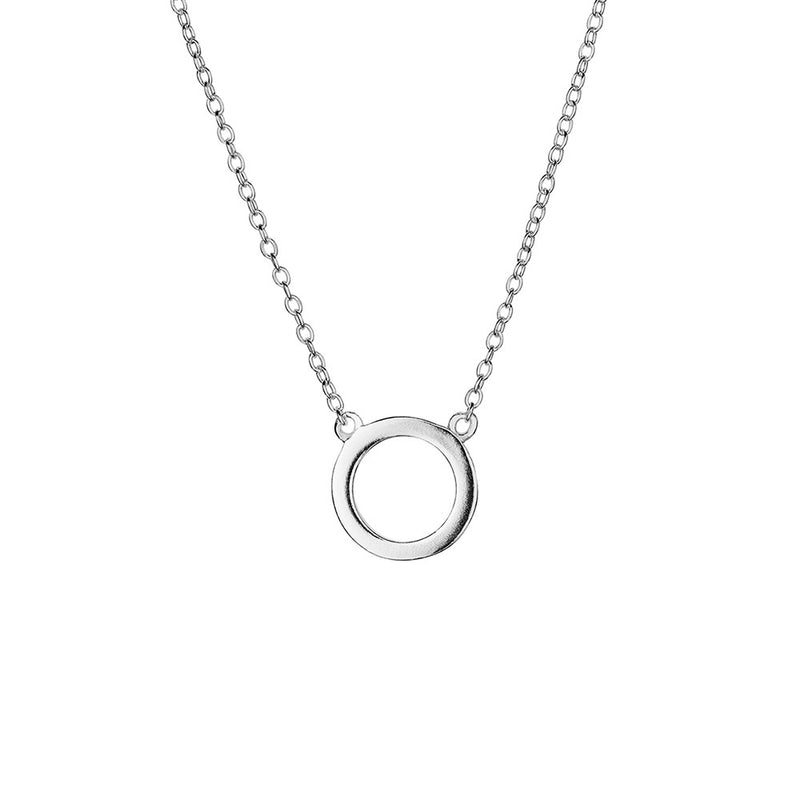 Sterling Silver Open Circle Necklace- 3 Colours