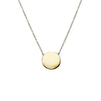 Sterling Silver Circle  Disc Necklace- 3 Colours