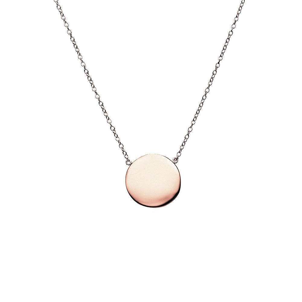 Sterling Silver Circle  Disc Necklace- 3 Colours