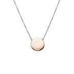 Sterling Silver Circle  Disc Necklace- 3 Colours