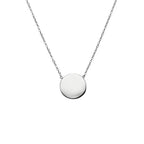 Sterling Silver Circle  Disc Necklace- 3 Colours