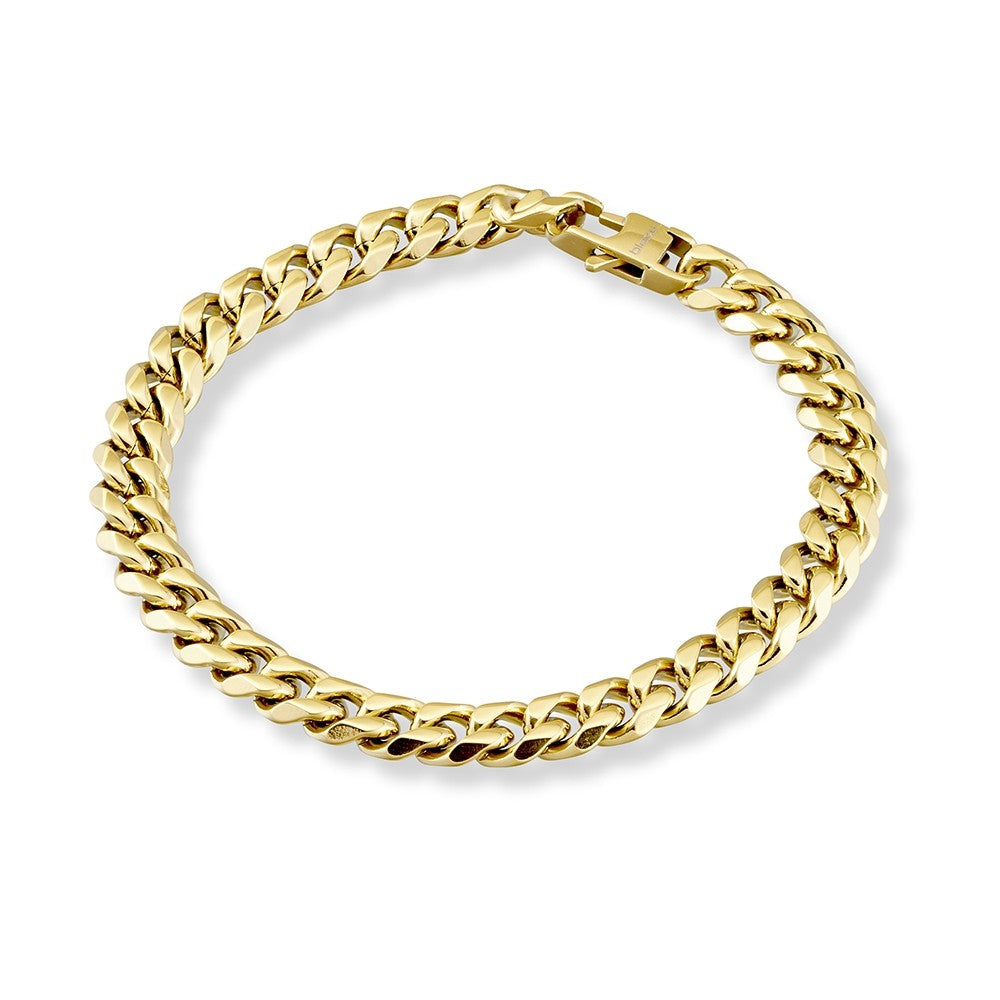 Gents Stainless Steel Black Curb Bracelet-4 Colours